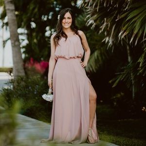 Dusty rose blush bridesmaid dress